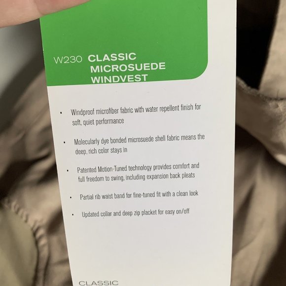 Zero Restriction NWT Classic Microsuede Golf Vest Taupe Tan MSRP $150+ Sz Small - Picture 6 of 10